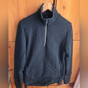 Lululemon Women's Forever Warm Navy Quilted Cotton 1/4 Zip Sweatshirt Size 4